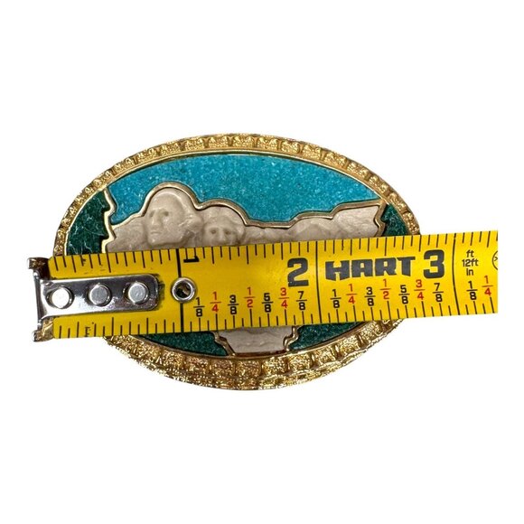 Black Hills Gold Mount Rushmore Oval Trinket Jewelry Box RARE Inlaid Gemstones - Picture 6 of 13